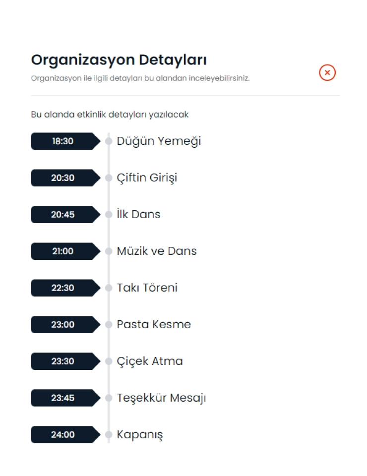 Organizasyon Detayları